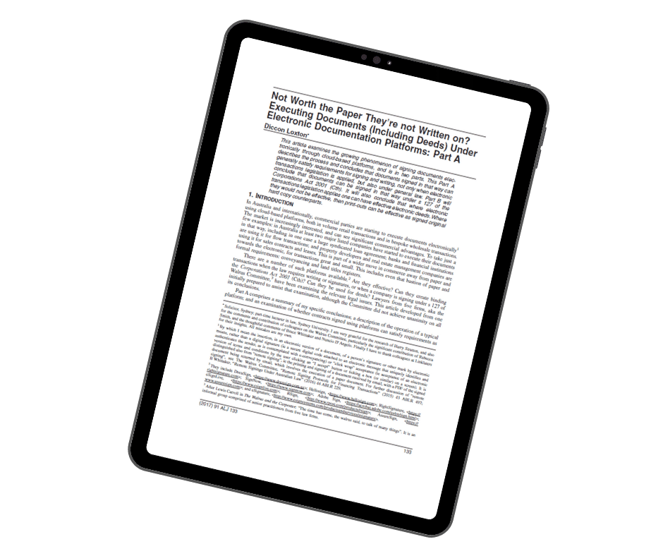 Whitepaper: Allens insights on the efficacy of e-signatures